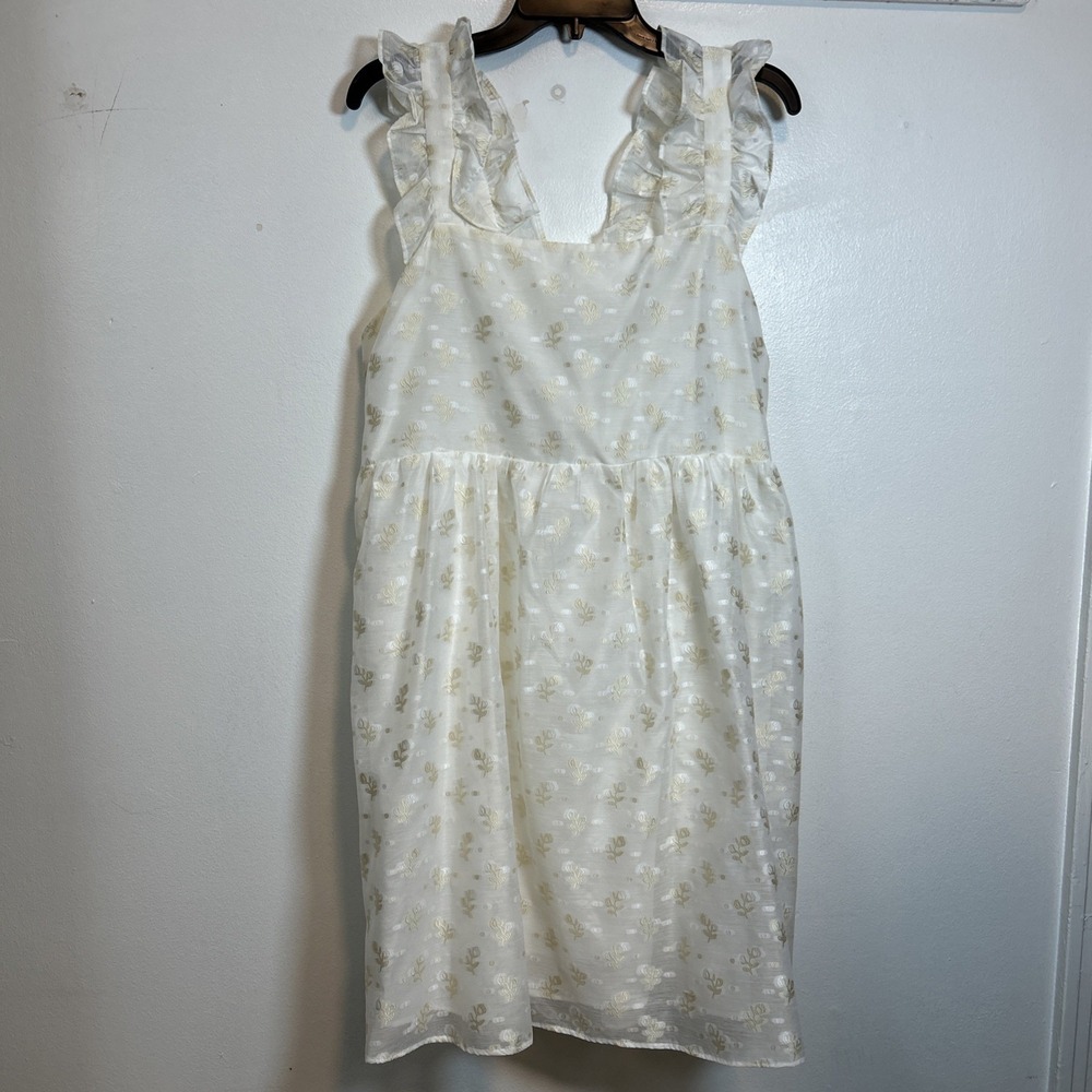 English Factory Women 1X Dress‎ Floral Organza Puff Ruffle Strap Wedding 6332